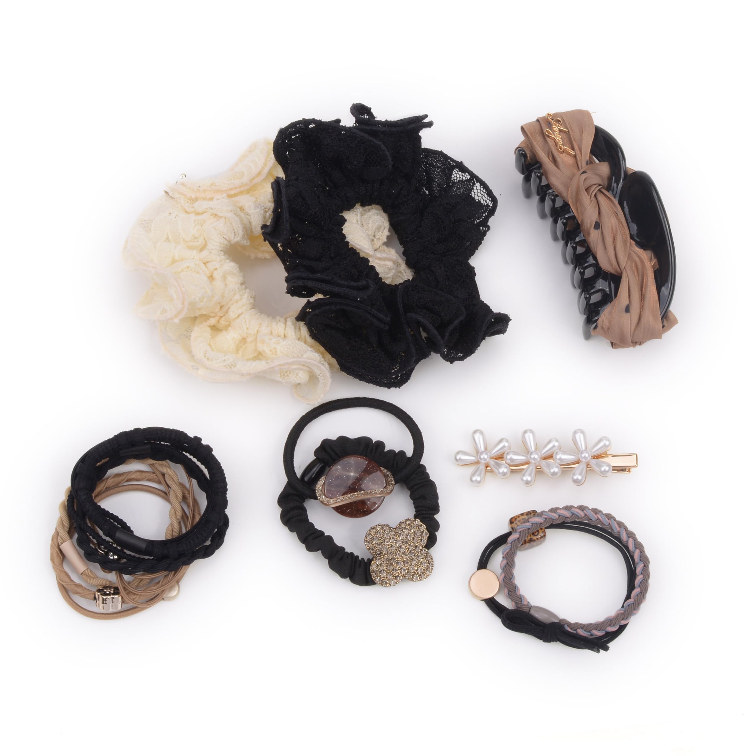 シュシュ ヘアゴム ビーズ 癒しエレガンス