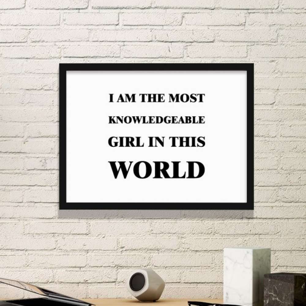 Je suis la Fille Simple Omniscient cadre pour mur vide