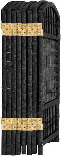 Miniatura 5 de Red Lantern Pantalla plegable de tejido de fibra corta de 2 pies - Negro - 8 paneles