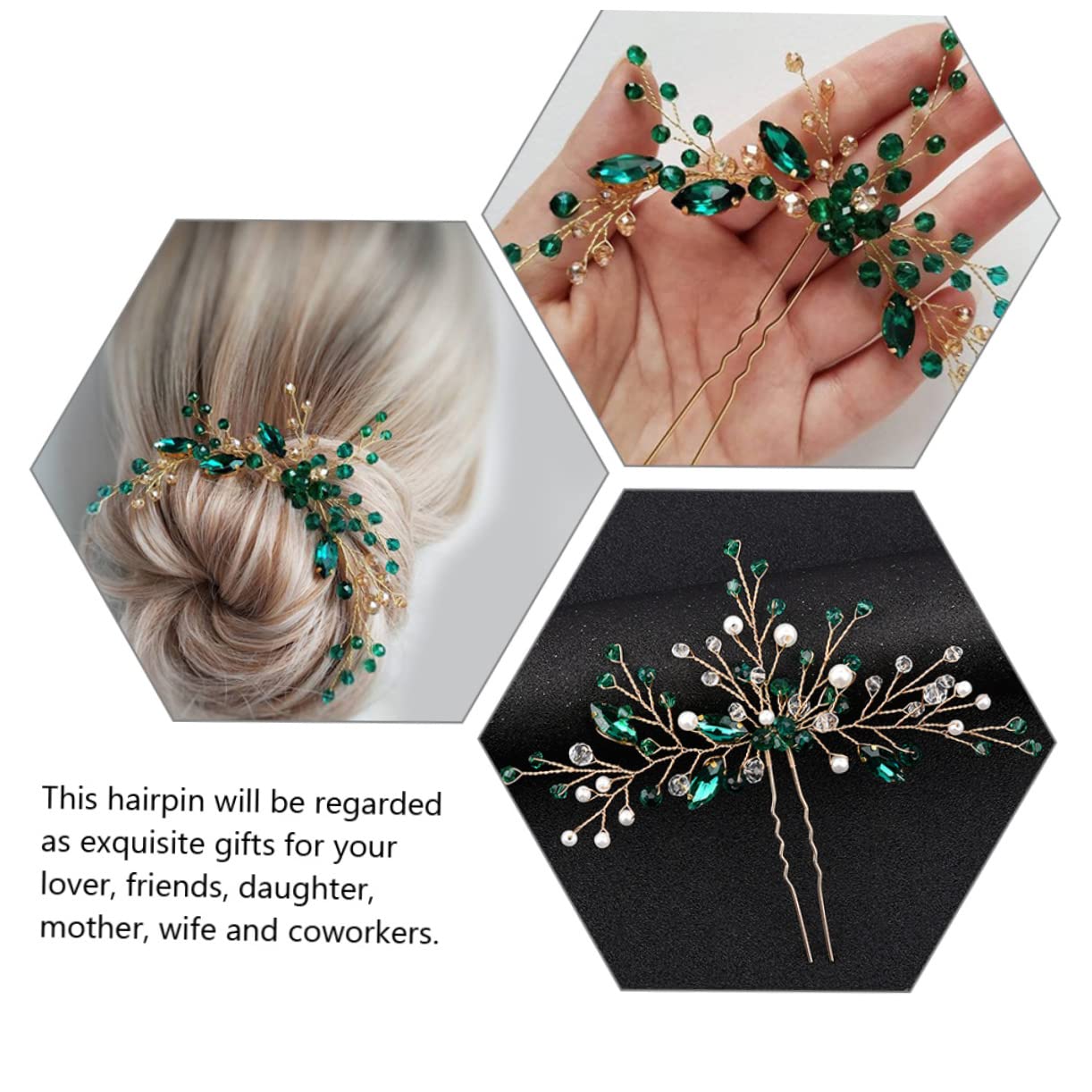 Healeved Lot De 5 Épingles À Cheveux En Strass Pour Chignon De Mariée