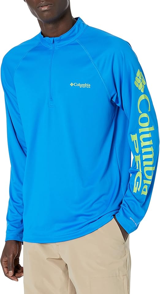 Amazon Com Columbia Men S Terminal Tackle 1 4 Zip Shirt Sun Protection Moisture Wicking Material Clothing Shoes Jewelry