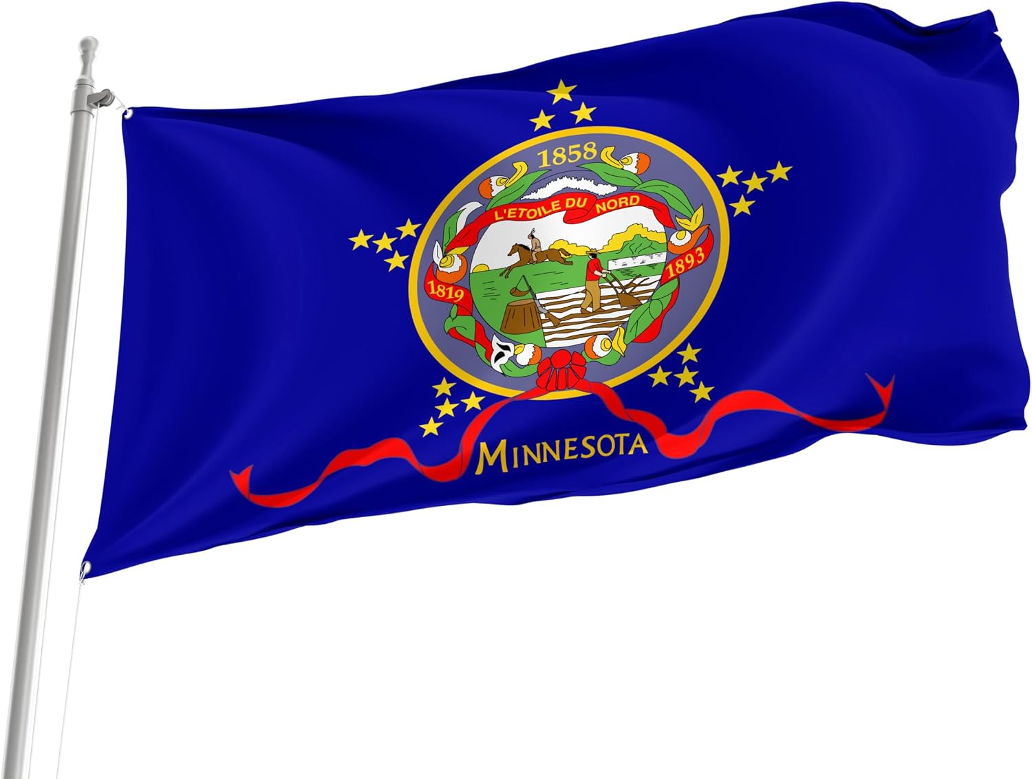 Flag of Minnesota 1893, Patriotic Flags, Unique Design Print, Flags for Indoor & Outdoor Use, Size - 3x5Ft / 90x150cm