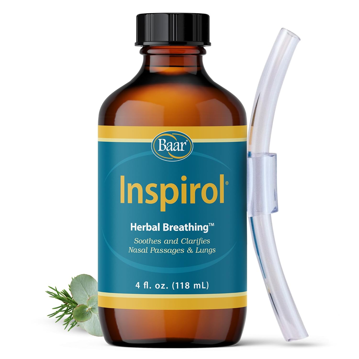 Baar Products - Inspirol Herbal Breathing - Aromatherapy Product - Herbal Antiseptic - Clears Congestion, Opens Sinuses, Alleviates Nasal Drip - Allergy Relief - Includes One Tube - 4 oz