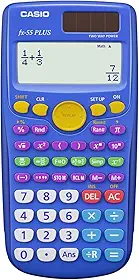 Casio FX-55 PLUS Calculadora de fração do ensino fundamental/médio pequena