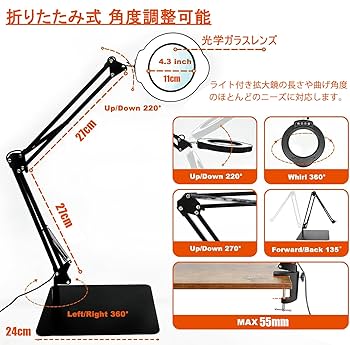 デンタル ルーペ 2.5倍 ブラック ライト付 歯科 拡大鏡 角度調整 DIY デンタル ルーペ 2.5倍 ブラック ライト付 歯科 拡大鏡 角度調整