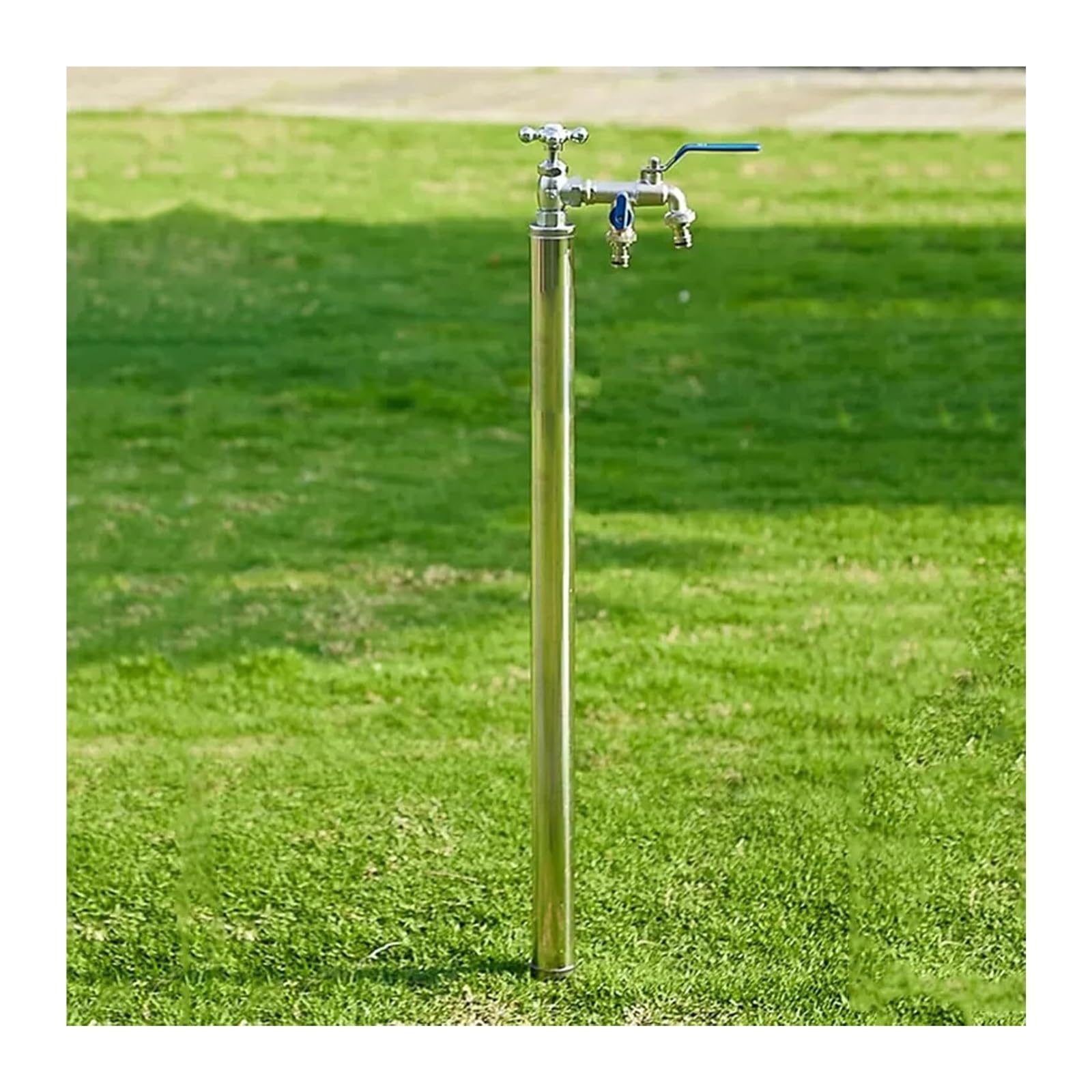 Pionowy kran ogrodowy na stojaku, Kolumna wodna ogrodowa z kranem ze stali nierdzewnej, montowana na podłodze zewnątrz, 80-150 cm(100cm/39in)