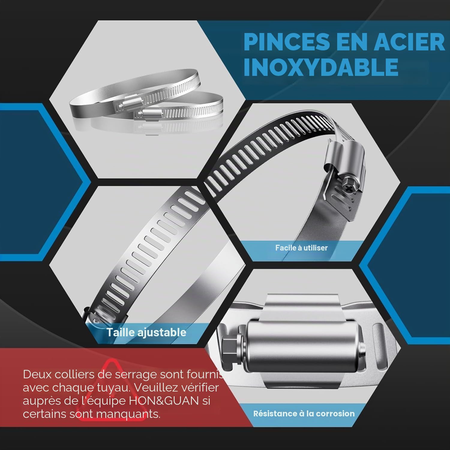 Hon&Guan Tuyau d'évacuation d'air en Aluminium - Isolant Thermique et Acoustique 105-110 mm Conduit Tube de Ventilation Flexible pour Climatisation, Aérateur, Sèche-linge, Hotte (ø 100 mm*1.2 m)