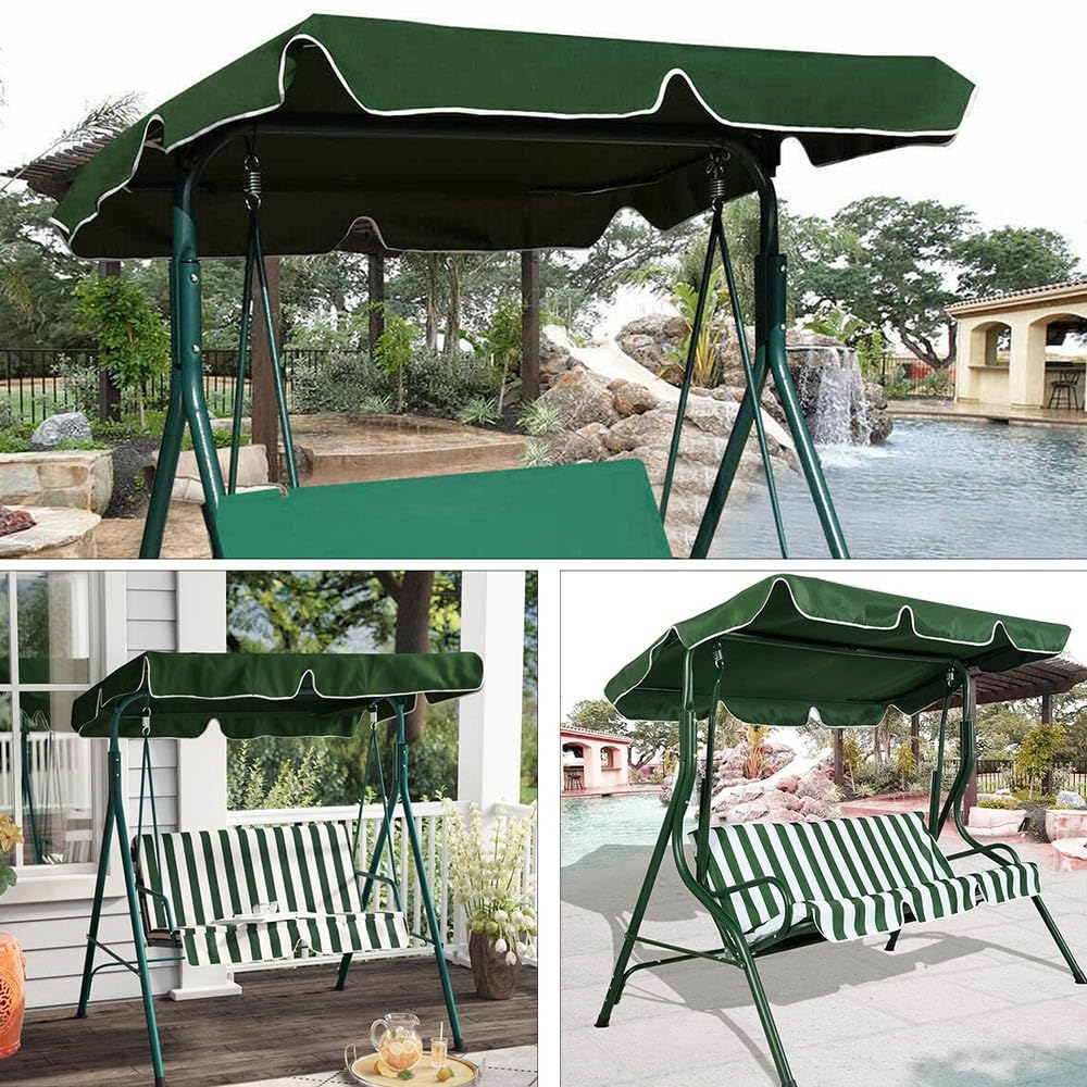 Toit De Rechange De Balançoire Imperméable Anti-UV 142×120 164×114 190×132 195×125 210×145cm Toile De Balancelle De Jardin Terrasse Balcon(Black,74.8x47.2in-190x120cm)