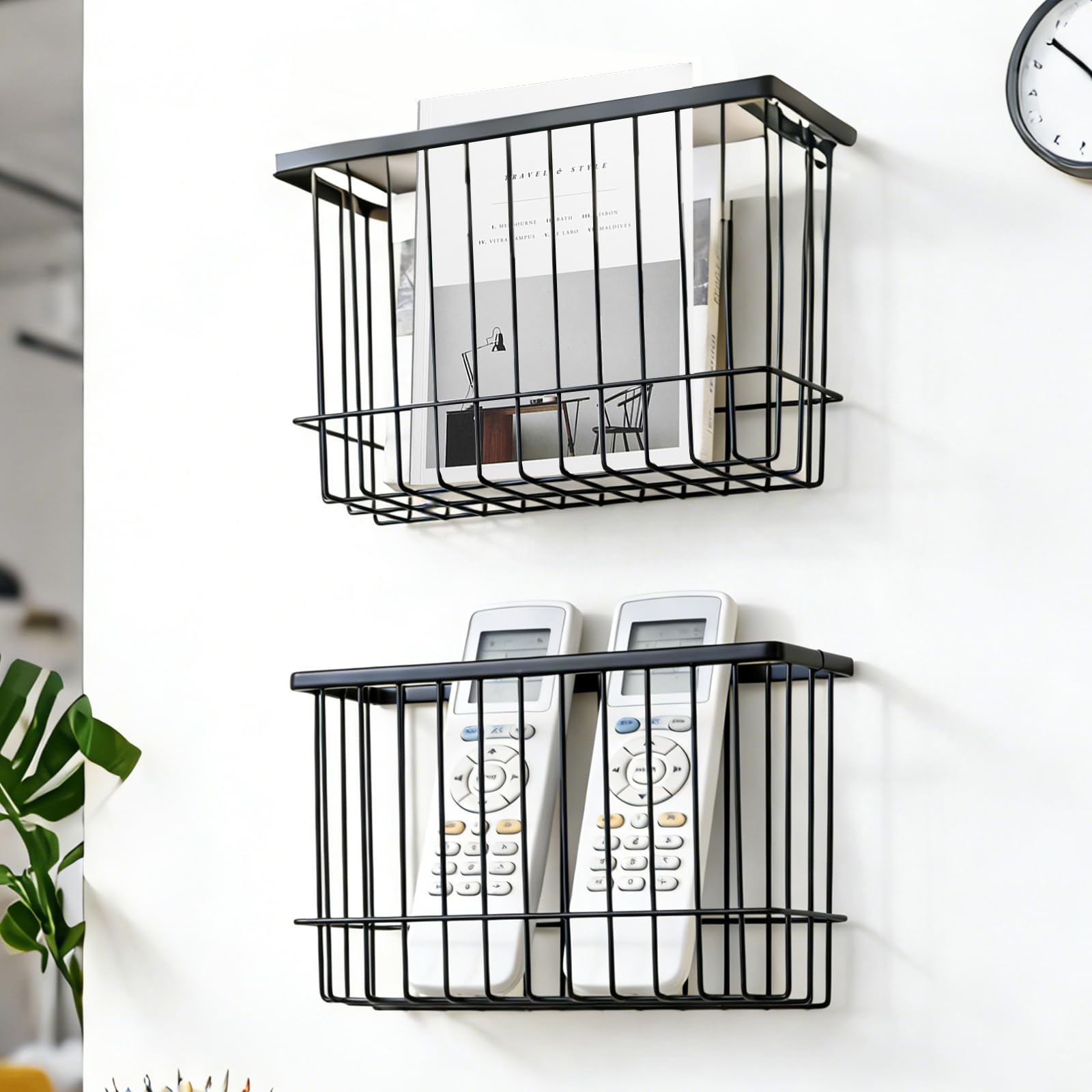 ASelected 2 Pack Kitchen Cabinet Door Storage Box, Self-Adhesive Wall Mounted Metal Storage Boxes, Kitchen Wrap Organizer Container for Cabinet/Bathroom/Fridge Small Items Organiser