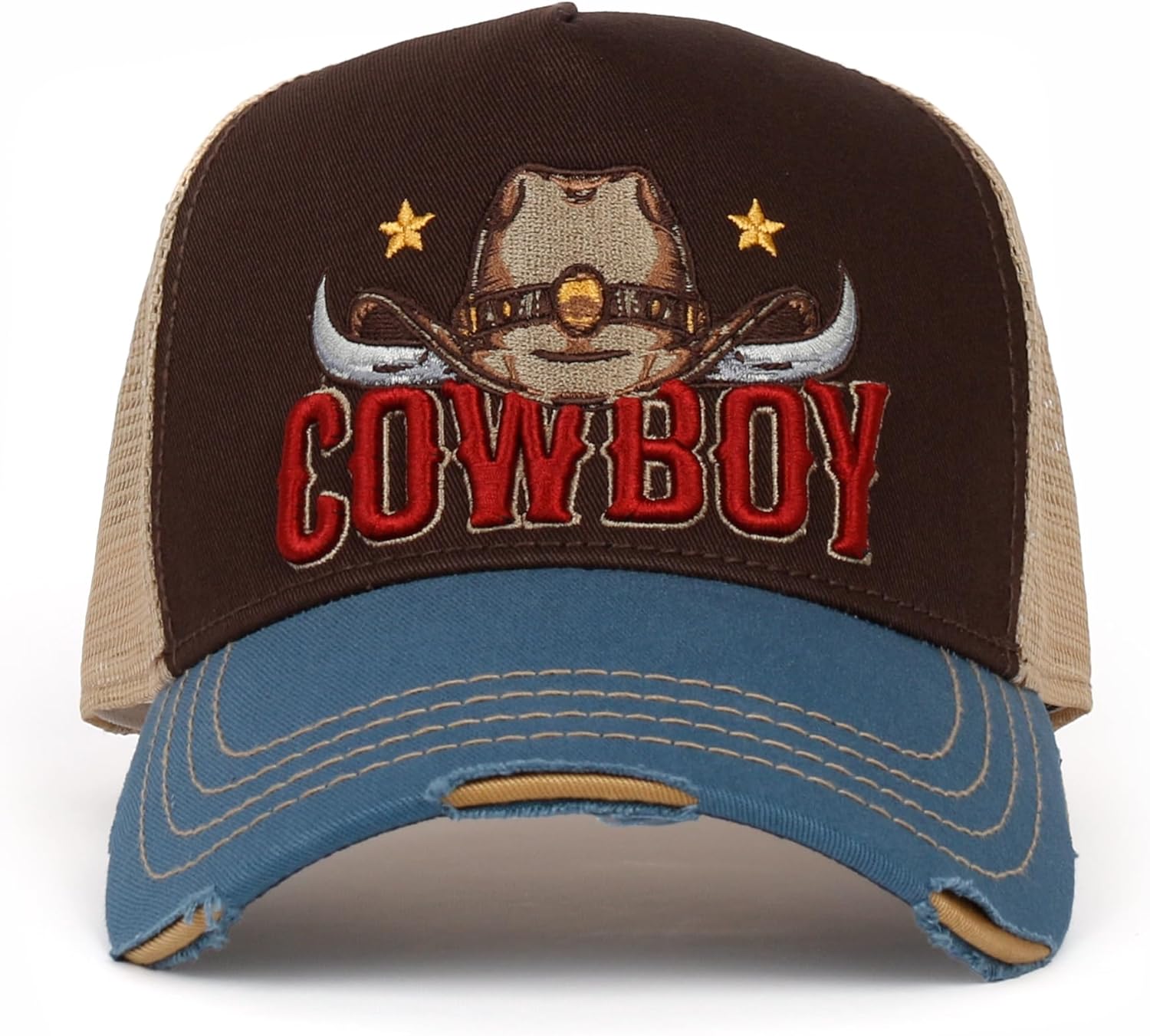 ililily Premium California Bear Embroidered Baseball Cap Vintage Trucker Hat