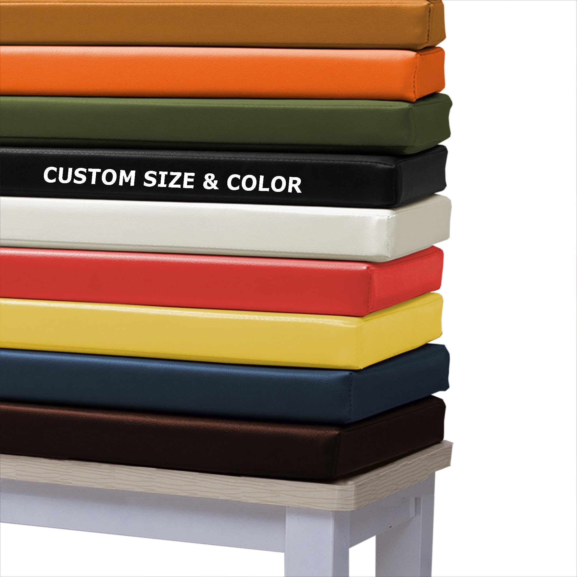 XXIUDEE Custom Size Bench Pads, Removable Furniture Seat Pads Dining Seat Cushions Lounger Cushions Waterproof Bay Window Mats Shoe Stool Mats for Indoor Outdoor (3cm Thick)