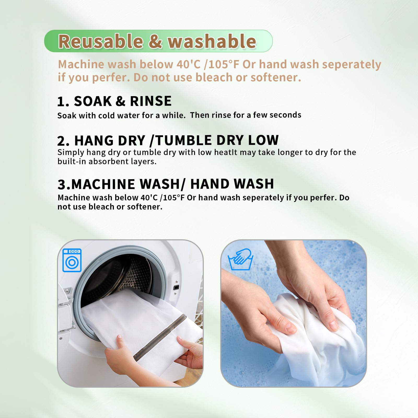 Ropa interior para incontinencia para hombre, lavable, calzoncillos tipo bóxer reutilizables con bragueta frontal, a prueba de fugas delantera y trasera, absorción de 120 ml (paquete de 2,