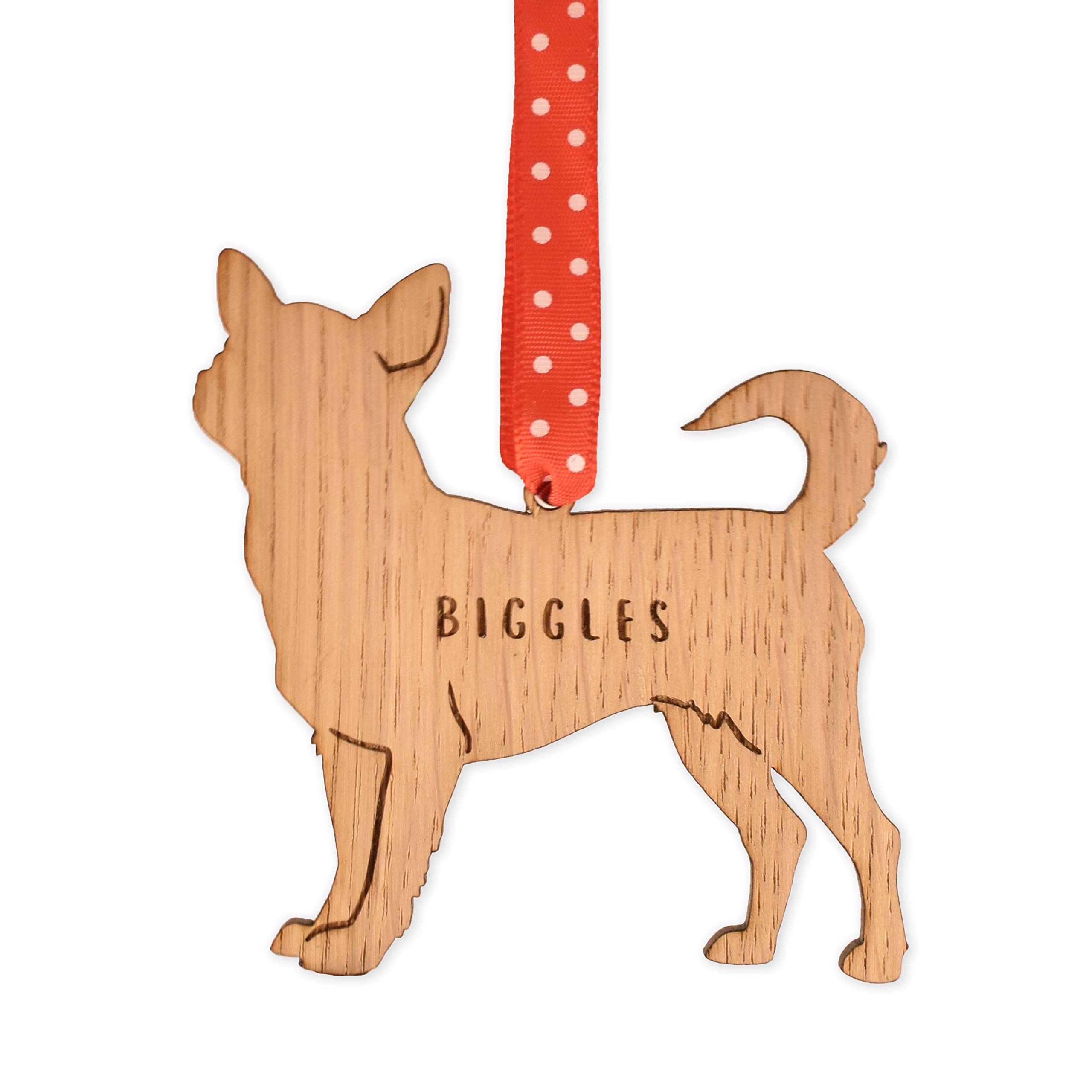 Personalised Chihuahua dog shaped bauble | christmas tree decorations | present for pet keepsake ornament