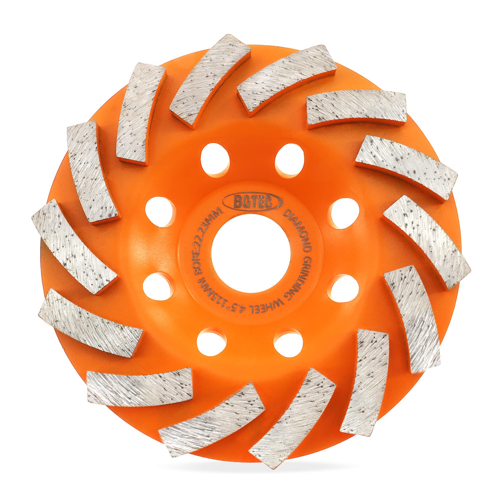 Mole diamantate da 115 mm, BGTEC 14 segmenti Turbo Row Mola a tazza per smerigliatrice lucidatura e pulizia marmo calcestruzzo muratura, 1pc