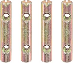 4 PCS Double-Hole Barrel Nuts, Zinc-Plated Carbon Steel Nut with Flat-Slot Design (M6 x 60mm)