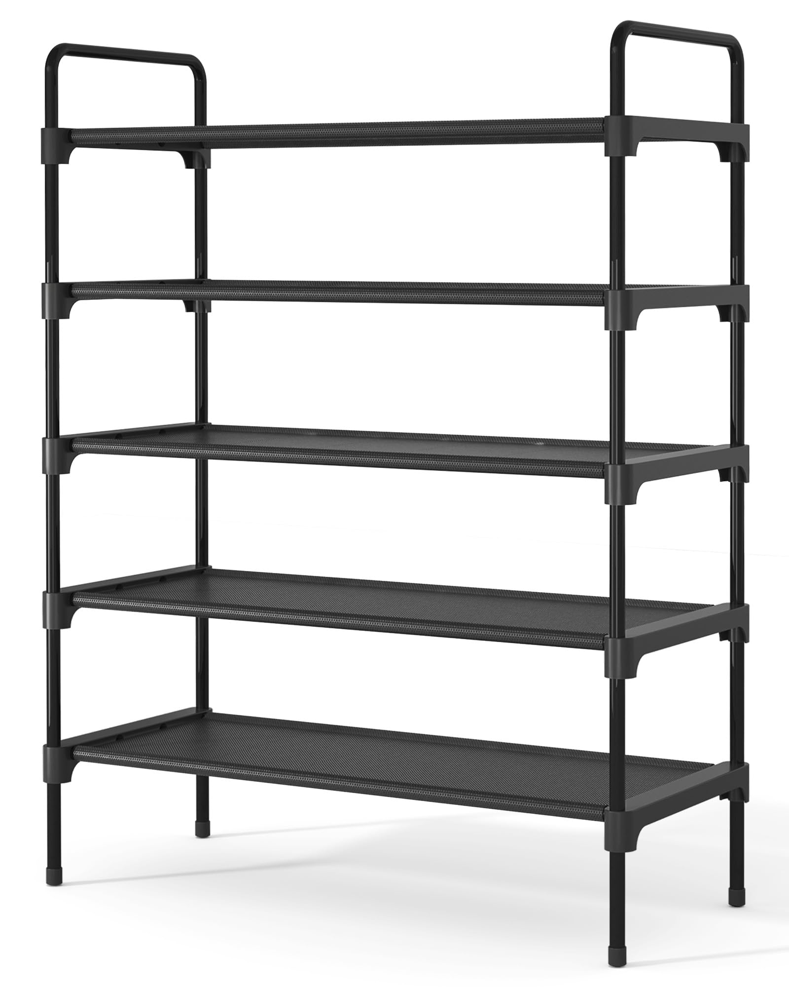 Kitsure Shoe Rack for Closet, Sturdy Shoe Storage for Entryway, Space-Saving Shoe Rack Small and Shoe Shelf, 70.0 cm Wide - 5 Tiers, Black