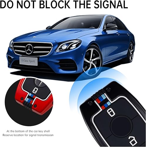 Miniatura 4 de Compatible con Mercedes Benz 2017-2022 Clase A Clase C Clase G Clase E Clase S Clase S 4 botones Smart Key Metal Key Fob Funda, Negro -