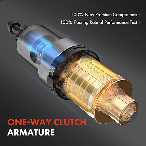 Miniatura 6 de A-Premium Motor de arranque compatible con Ford F-150 1999 2000 2001 2002 2003 2005 2006 2007 2008 F-150 Heritage 2004, V6 4.2L PMGR, 12V 1.4KW CW