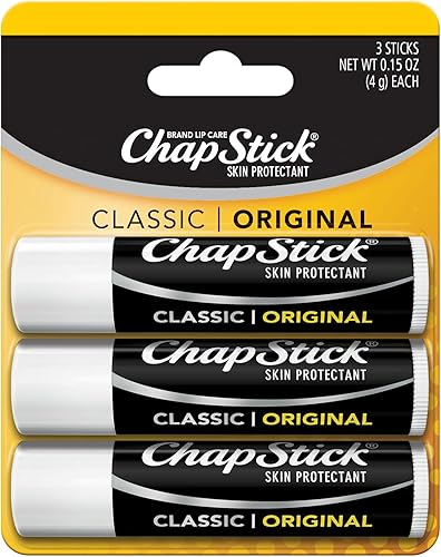 ChapStick Bálsamo labial a granel, paquete clásico original de 3 Cuidado de labios hidratante, 0.15 Ea
