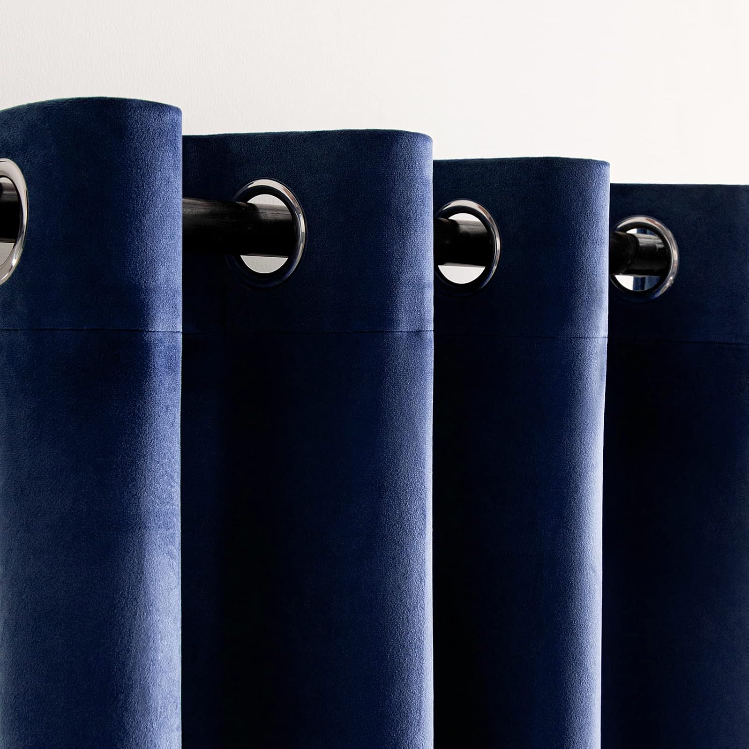 Woaboy Velvet Curtains 90 Drop Navy Blue Curtain for Living Room Thermal Blackout for Bedroom Luxury Eyelet Drapes Soft Window Treatment Insulated Soundproof & Room Darkening W 66 x L 90 2 Panels - Image 3