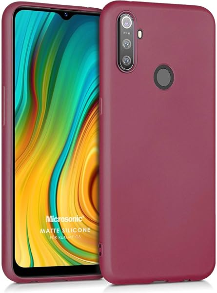 Microsonic Matte Silicone Realme C3 için Kılıf Mor [Realme C3 ile Uyumlu Kılıf - Mor]