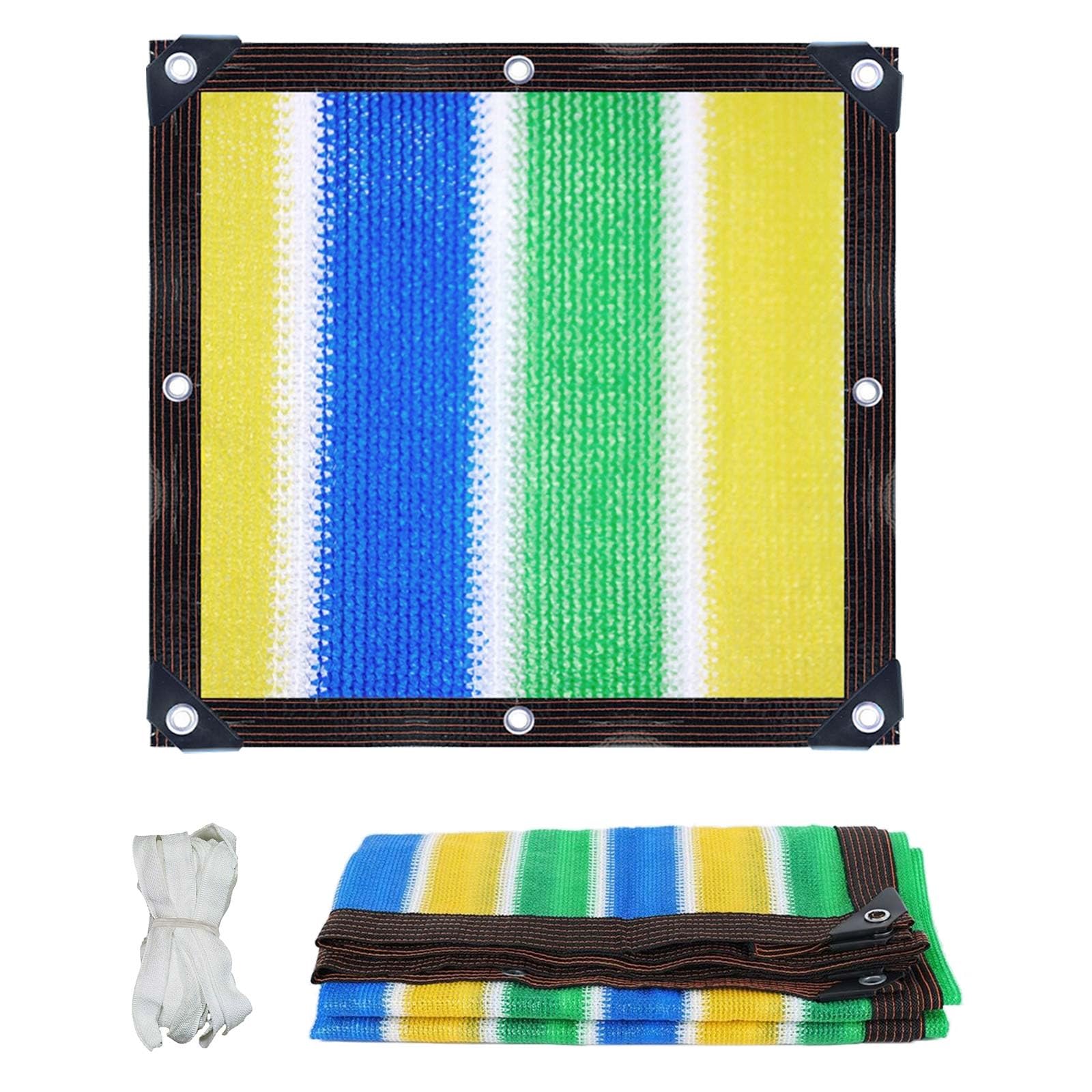 WQPMNYG 80% Shade Cloth with Grommets Outdoor Sunshade Net for Garden HDPE Shade Sail UVResistant Canopy Various Sizes (112m) Green/Yellow/Blue (5x6m)