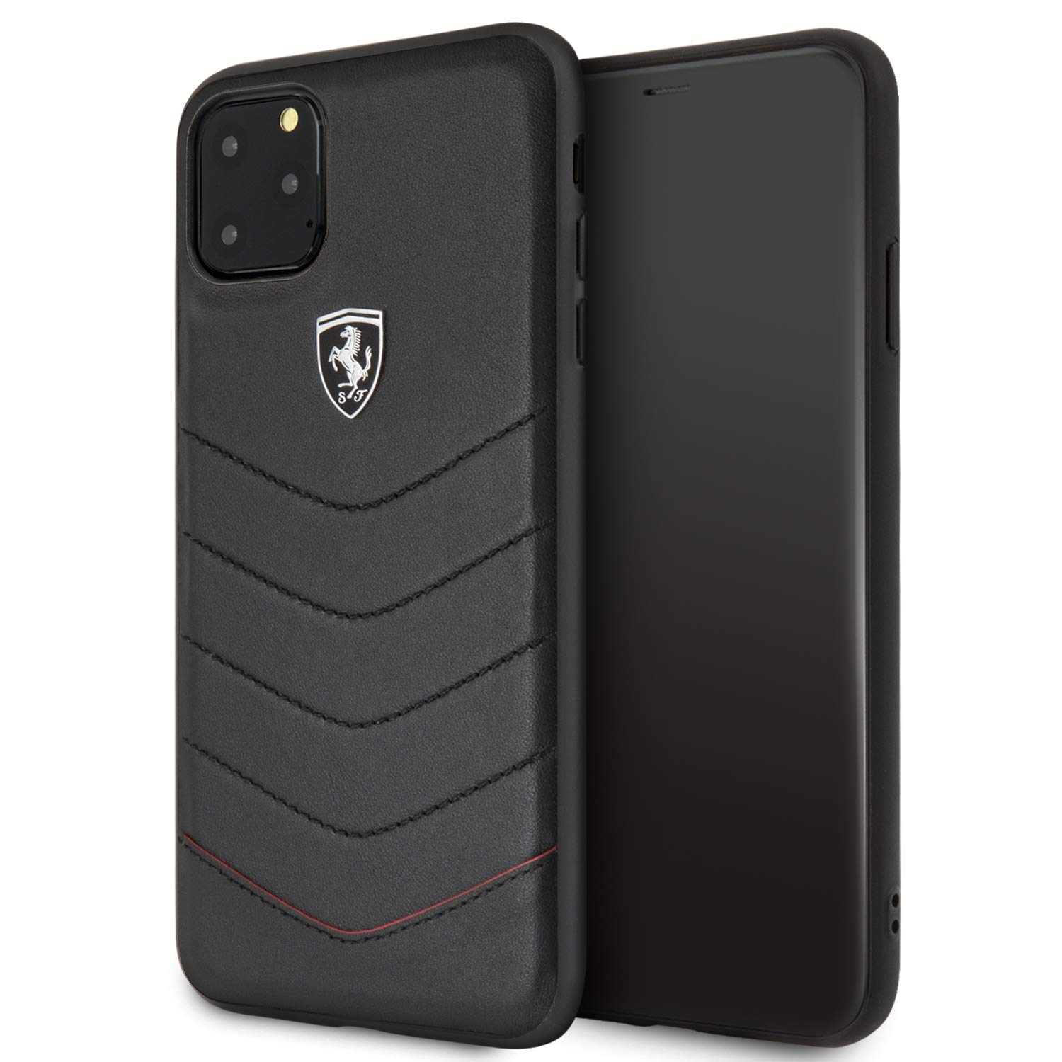 CG MOBILE Ferrari Heritage Quilted Leather Hard Case for iPhone 11 Pro Max - Black