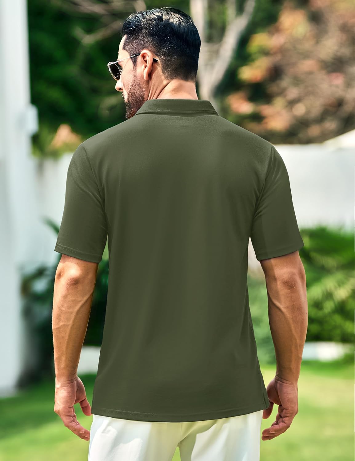 Cotrasen Men's Polo Shirts Short Sleeve Soft Cotton Pique T-Shirts 3 Buttons Classic Fit Casual Performance Golf Shirts - Image 4