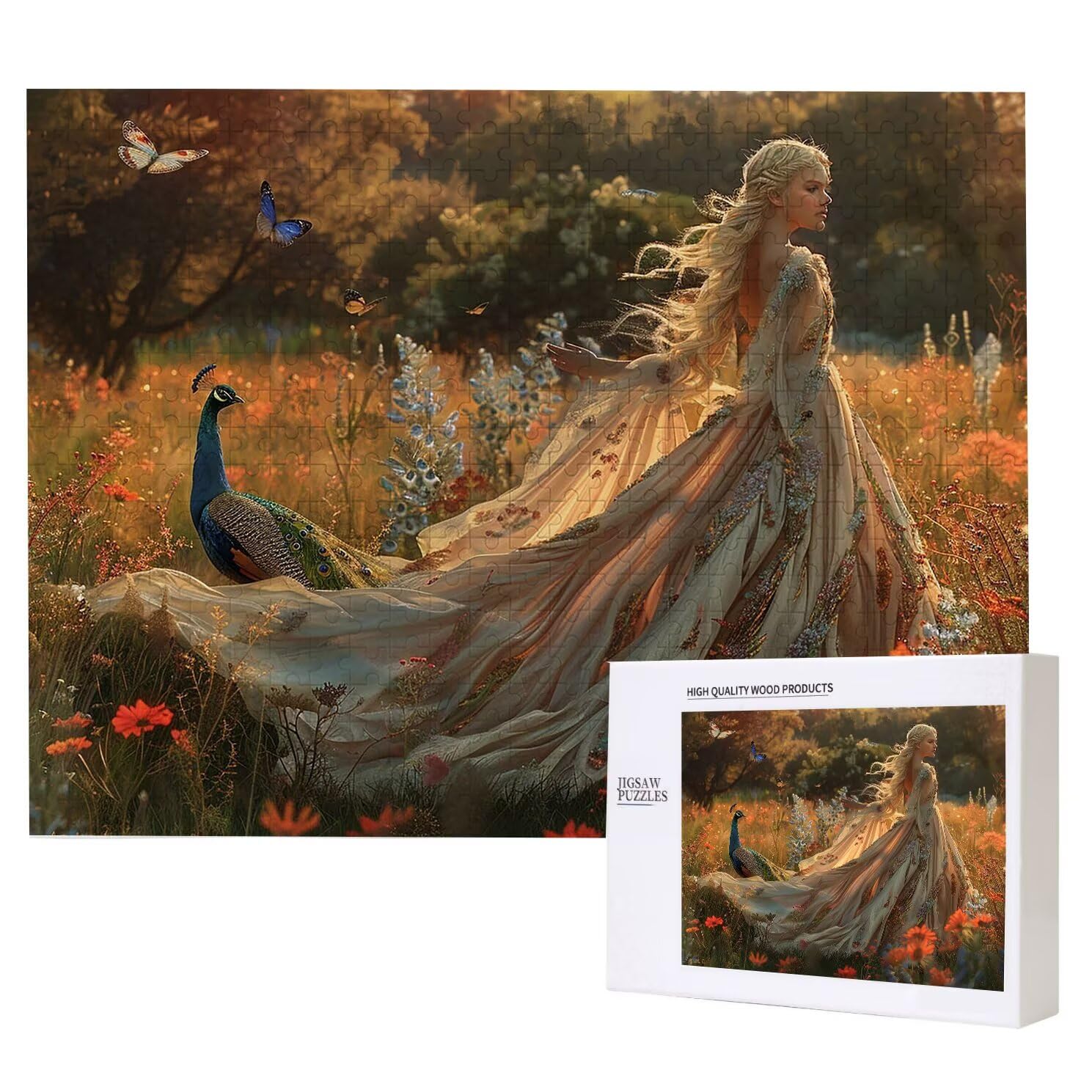Jigsaw Puzzle, 1000 Pezzi Puzzle Classici, Donna. Puzzle Rilassamento Intelligence, Mpossibile Difficile Puzzles impegnativo per adulti Puzzles per Gioco Familiare, Regalo per Amore Amico Paone K0F917
