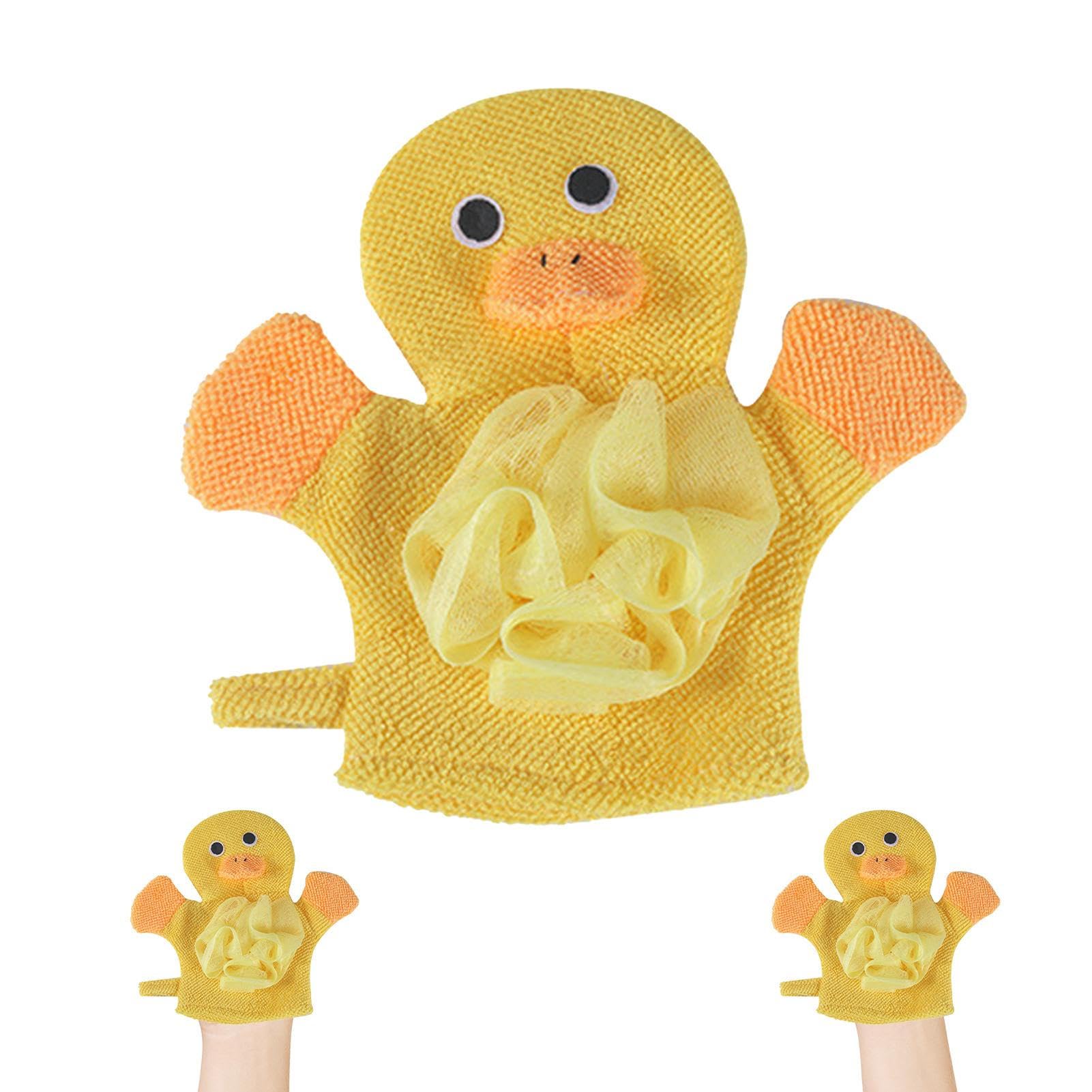Ditanpu Baby Bath Gloves - Duck Bear Frog Kids Loofah Bath Gloves,Soft Easy to Lather Compound Cotton Shower Mitt for, Kid, Toddler Shower Bath