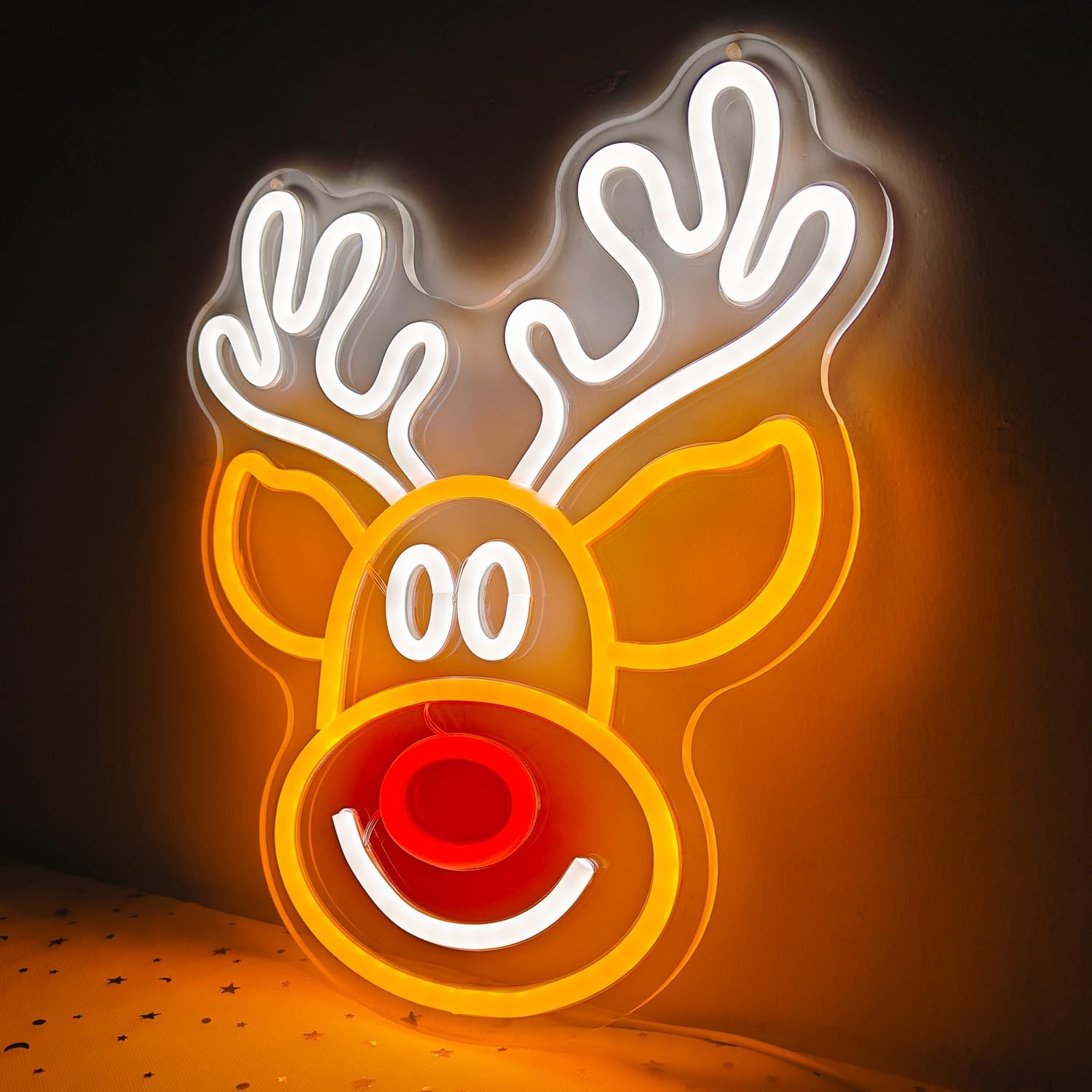 Christmas Elk Neon Sign for Wall Decor Dimmable Christmas Neon Light Deer Led Neon Night Light Up Signs for Bedroom Children Kids Gift Living Room Winter Home Party - Image 6