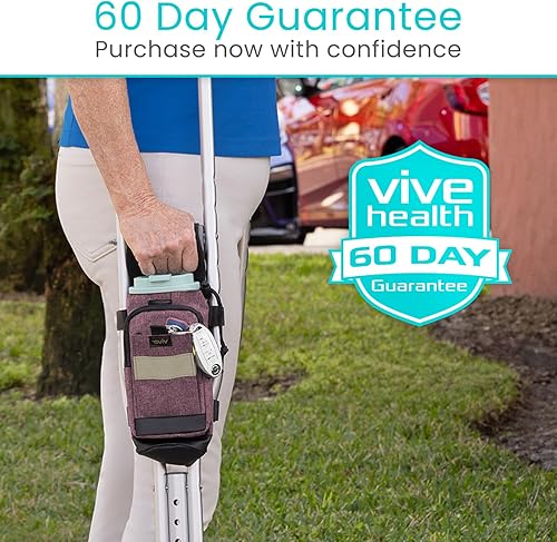 Miniatura 18 de Vive Bolsa de accesorios para muletas, bolsa para muletas, kit de almacenamiento de accesorios para mujeres, hombres, adultos, niños, soporte