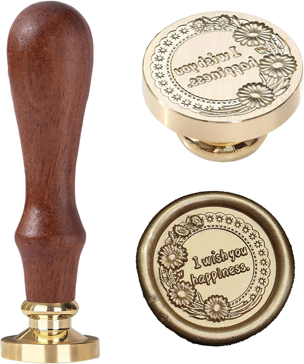 Lily of the Valley Wax Seal Stamp - Bell Flower Relief with Lace Border, Vintage Floral Wax Stamp for Wedding Invitations, Journaling, Letters, and DIY Crafts