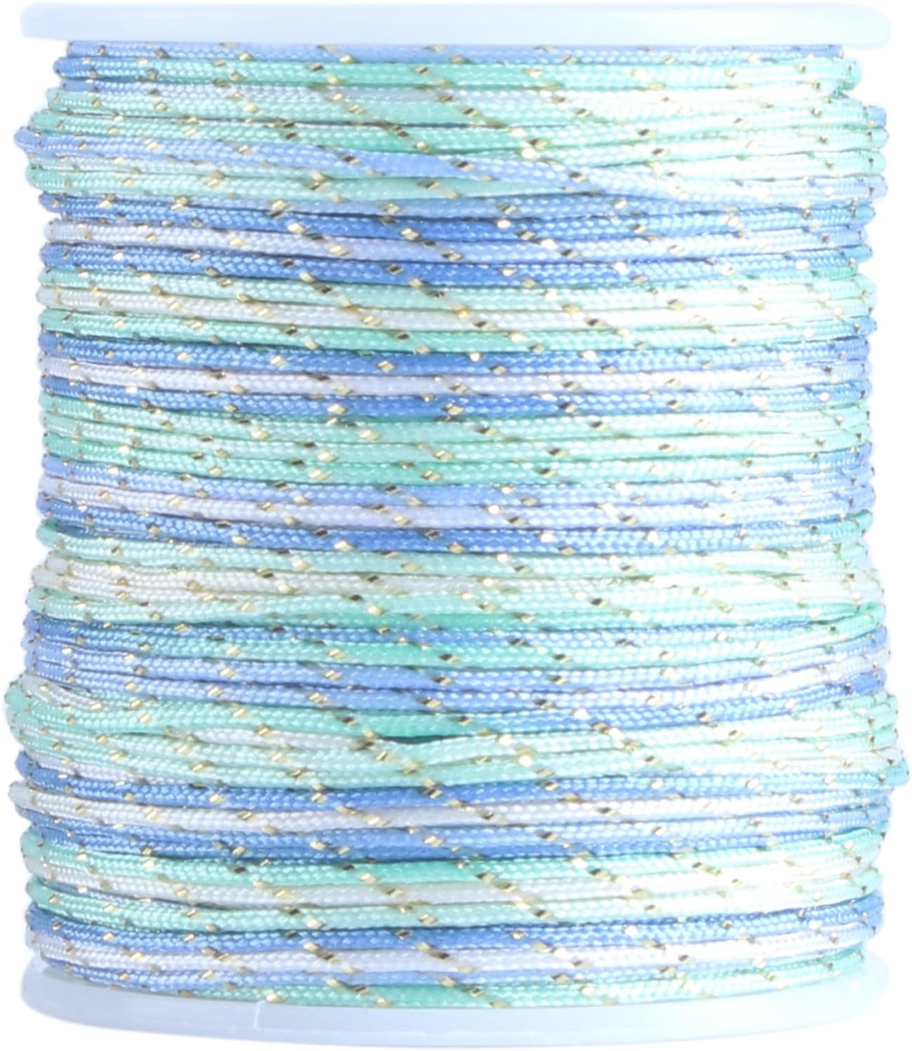 KONMAY 0.8mm Metallic Nylon Bracelet String, 260 Yards 12 Rainbow Colors Mixed Nylon Cord for Jewllery Making, Friendship Bracelets,Chinese Knot,Macrame and Crafting