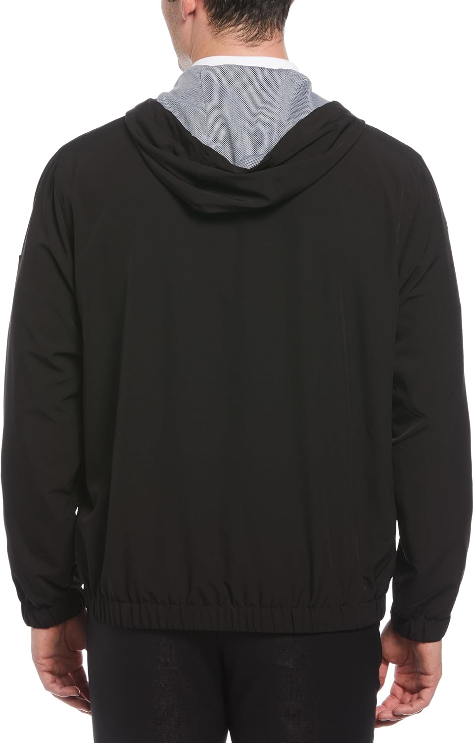 Perry Ellis Men's Long Sleeve Full Zip Golf Jacket With Hood, Stretch, Water-repellent, Sun Protection, Front Pockets