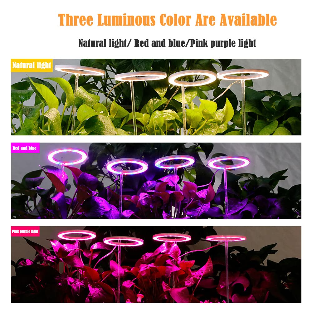 Lampa Led Do Uprawy Roślin, Pełne Spektrum/naturalne Białe światło 4000k, Zasilanie Dc5v Przez Usb, Konstrukcja Z Trzema Pierścieniami