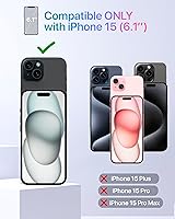 Vista 2 de TORU CX Slim - Funda tipo cartera para iPhone 15, funda protectora a prueba de golpes resistente con tarjetero oculto y ranura para tarjetas, espejo