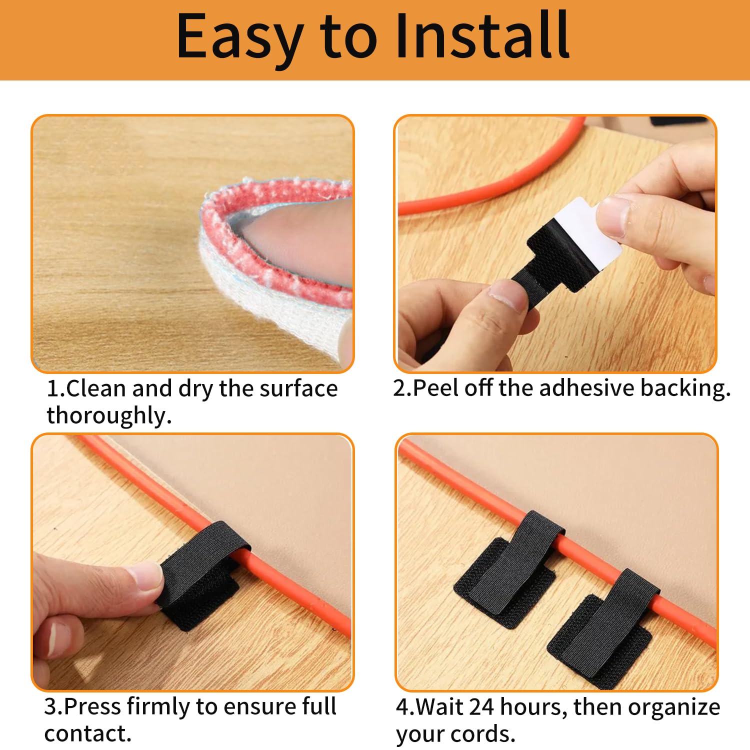 50 Pcs Under Desk Cable Management - Image 4