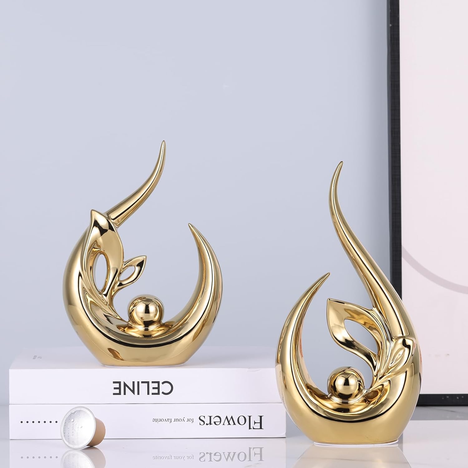 Gold Abstract Ceramic Figurine