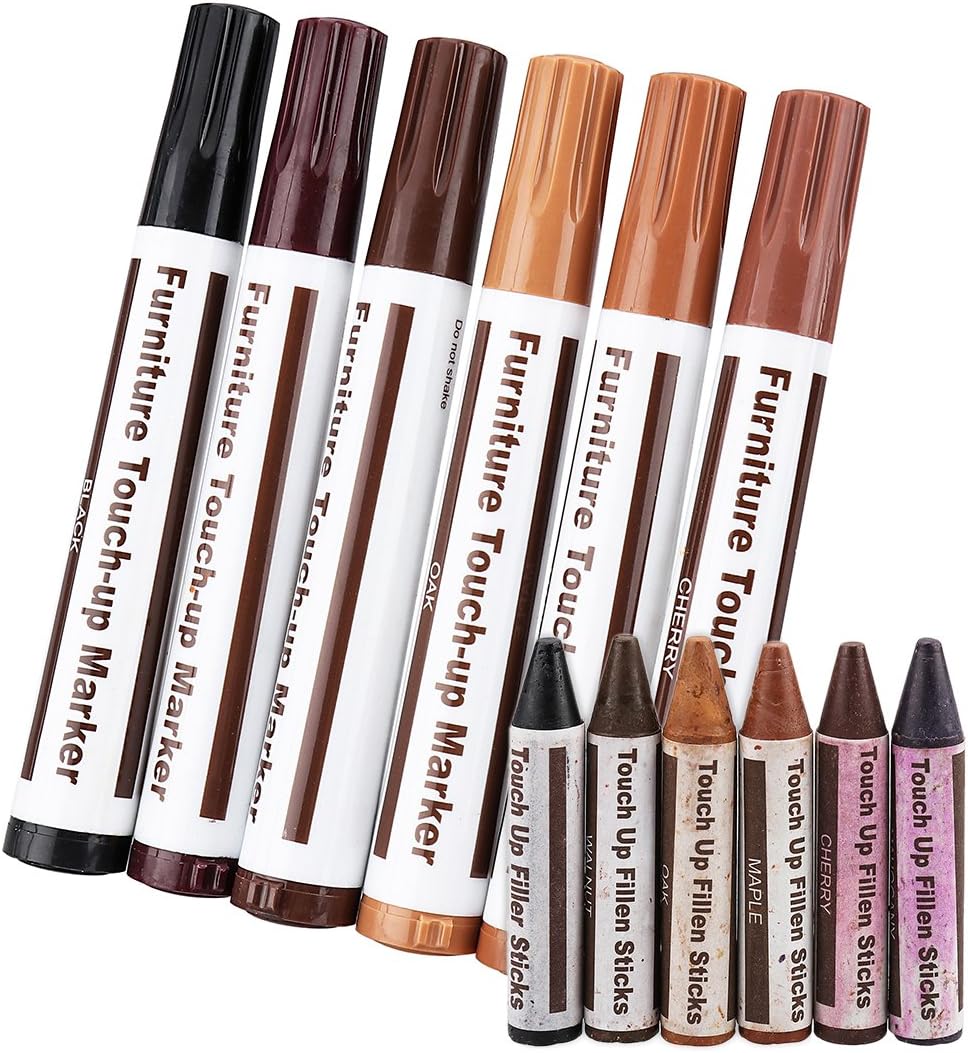 Total Furniture Repair System 6 Pcs Scratch Restore & Repair TouchUp Marker Kit
