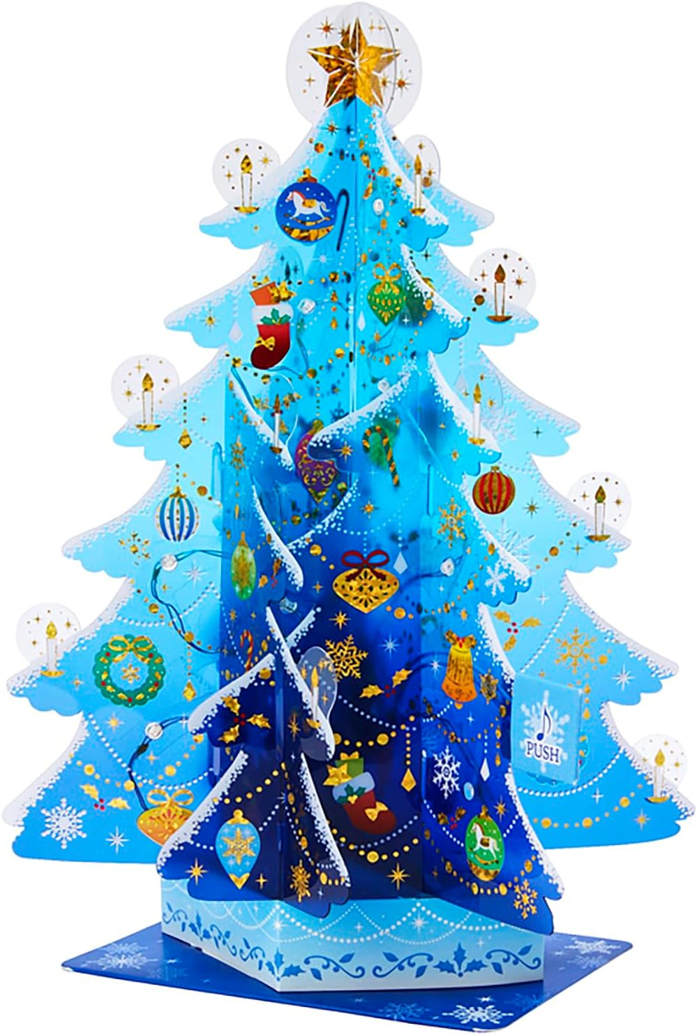 Sanrio 528307 Christmas Card, Melody-Card, Transparent Blue Tree, Morbi, Greeting Card, International Shipping Available, JXPM20-3