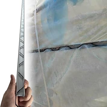Lock Channel and Spring Wire Greenhouse Film Fastening System, 5 10 20 30 40 Set 6.6 Ft Aluminum Track and Coated Wiggle Wire for Fixing Greenhouse Plastic Cover37 Pack