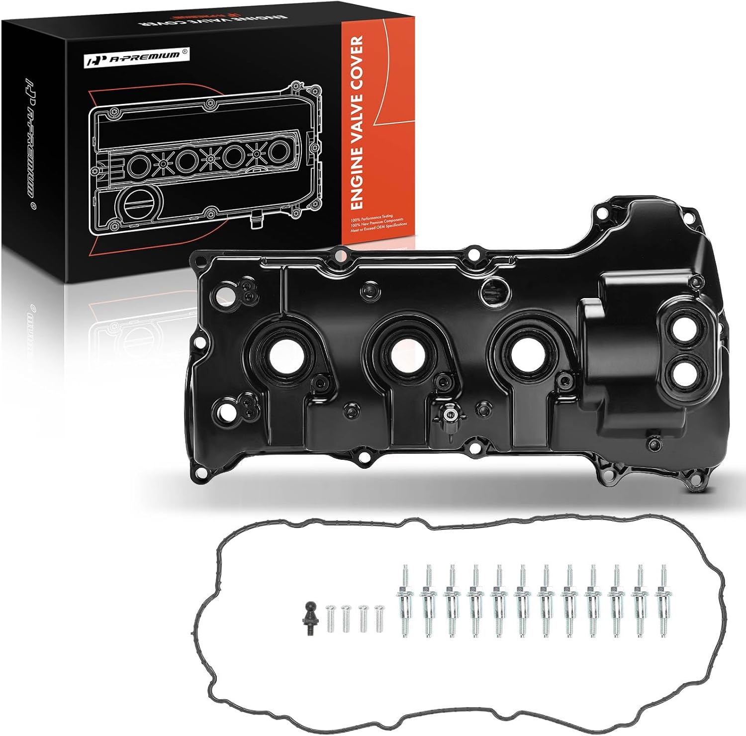 A-Premium Upgraded Aluminum Right Engine Valve Cover with Gasket & Bolts Compatible with Ford F-150 2013-2016, Transit-150/250/350/350HD, Expedition & Lincoln Navigator, 3.5L Turbo Engine Only