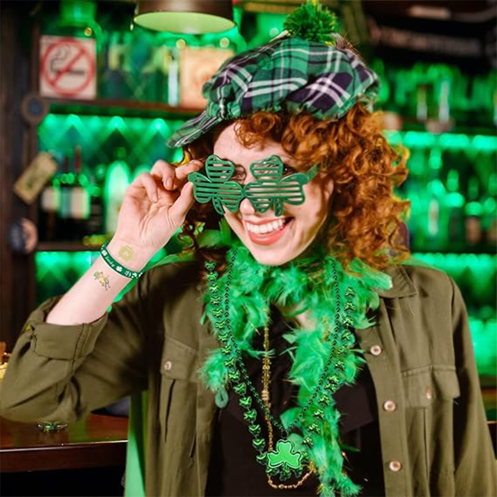 Niwieoi 6 PCS St Patricks Day Glasses,St Patricks Day Accessories,St Patricks Day Decorations,Irish Fancy Dress,Shamrock Glasses,Green Glasses,Eyeglasses for Party Favor,St Patrick's Day Glasses - Image 3
