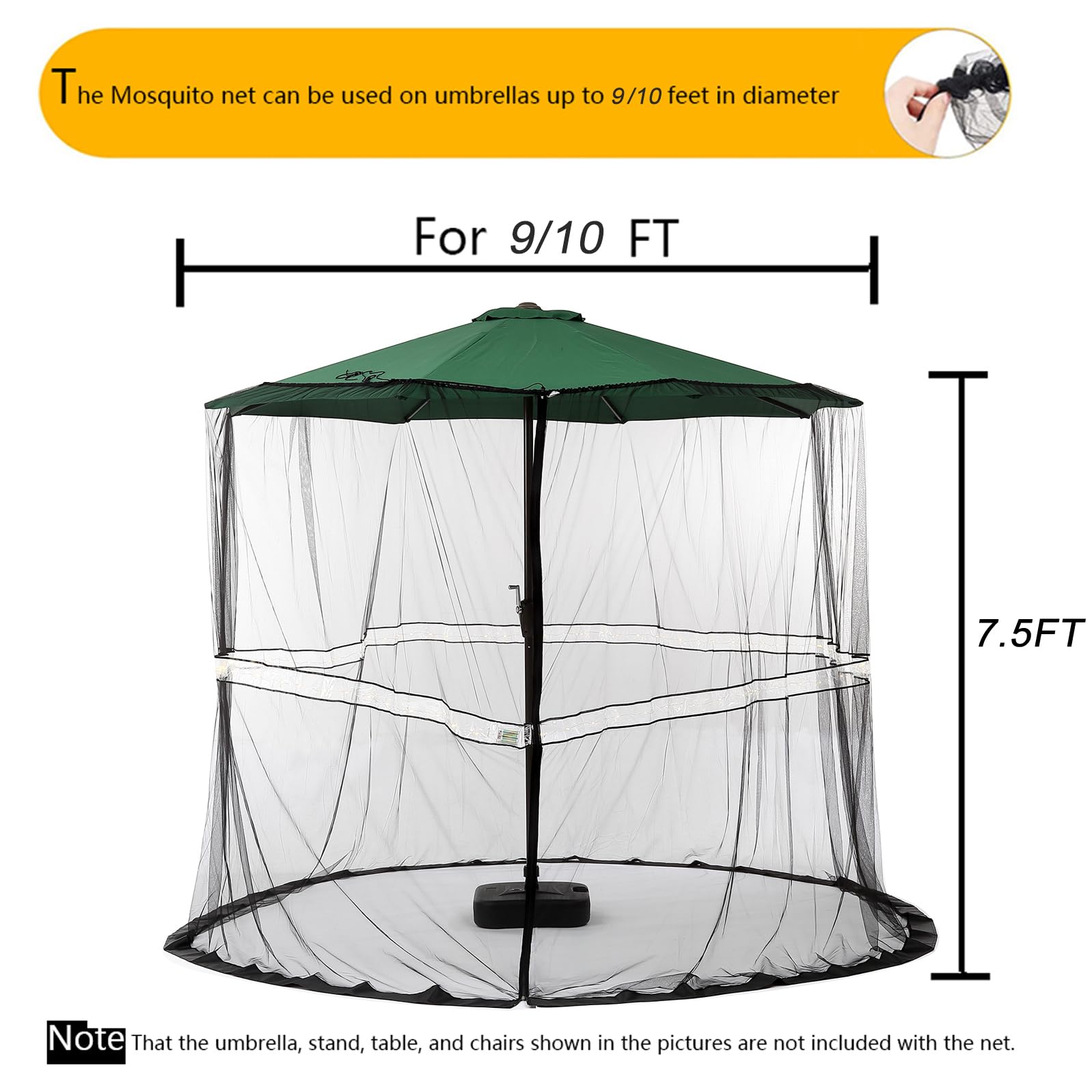 9 10 patio umbrellas with netting Umbrella Mosquito free with this 9 ft Othman 7.5-11 ft Patio Umbrella