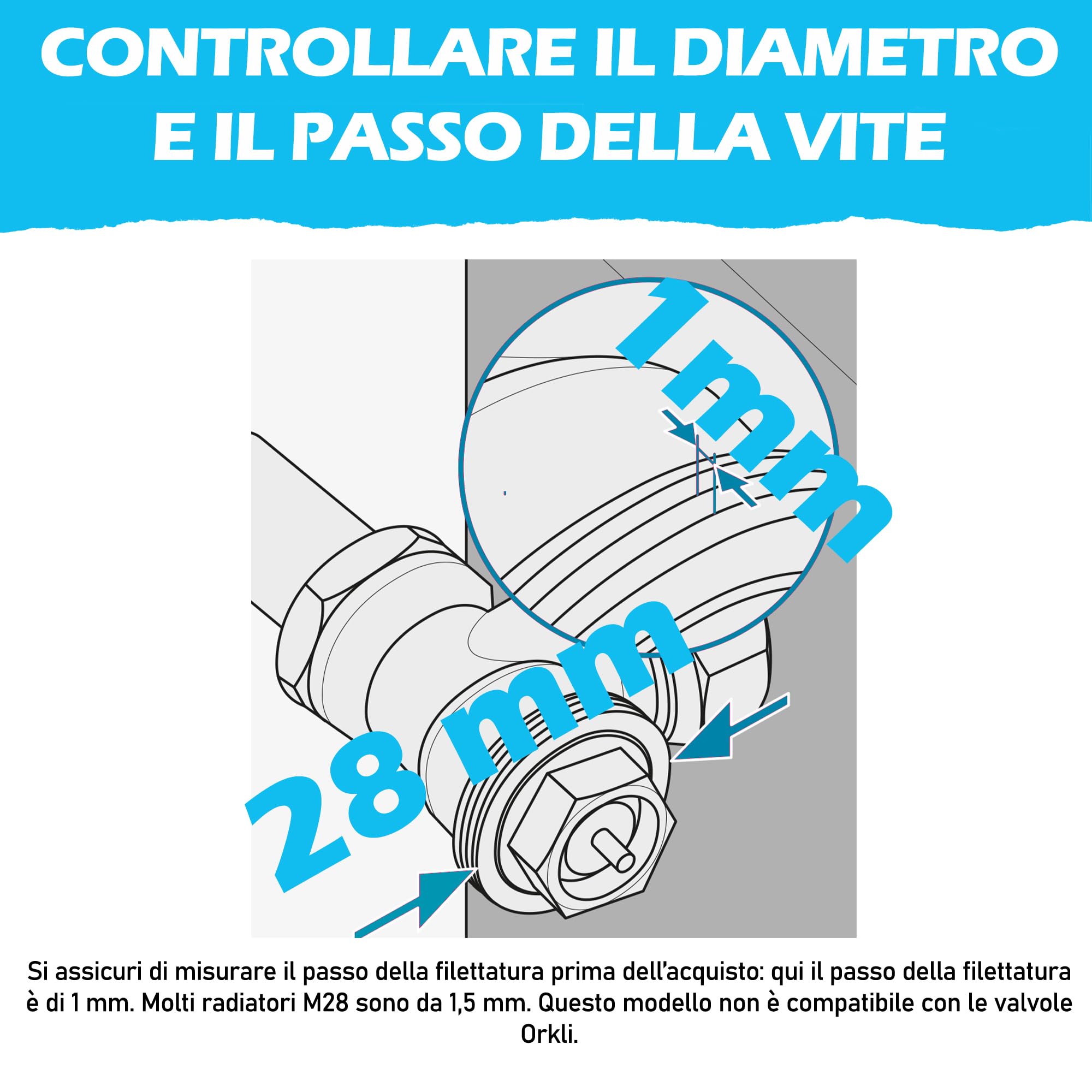 Adattatore Metallo Per Radiatori Fratelli Pettinaroli - Da M28x1.5 A M30x1.5 Per Termostati Smart