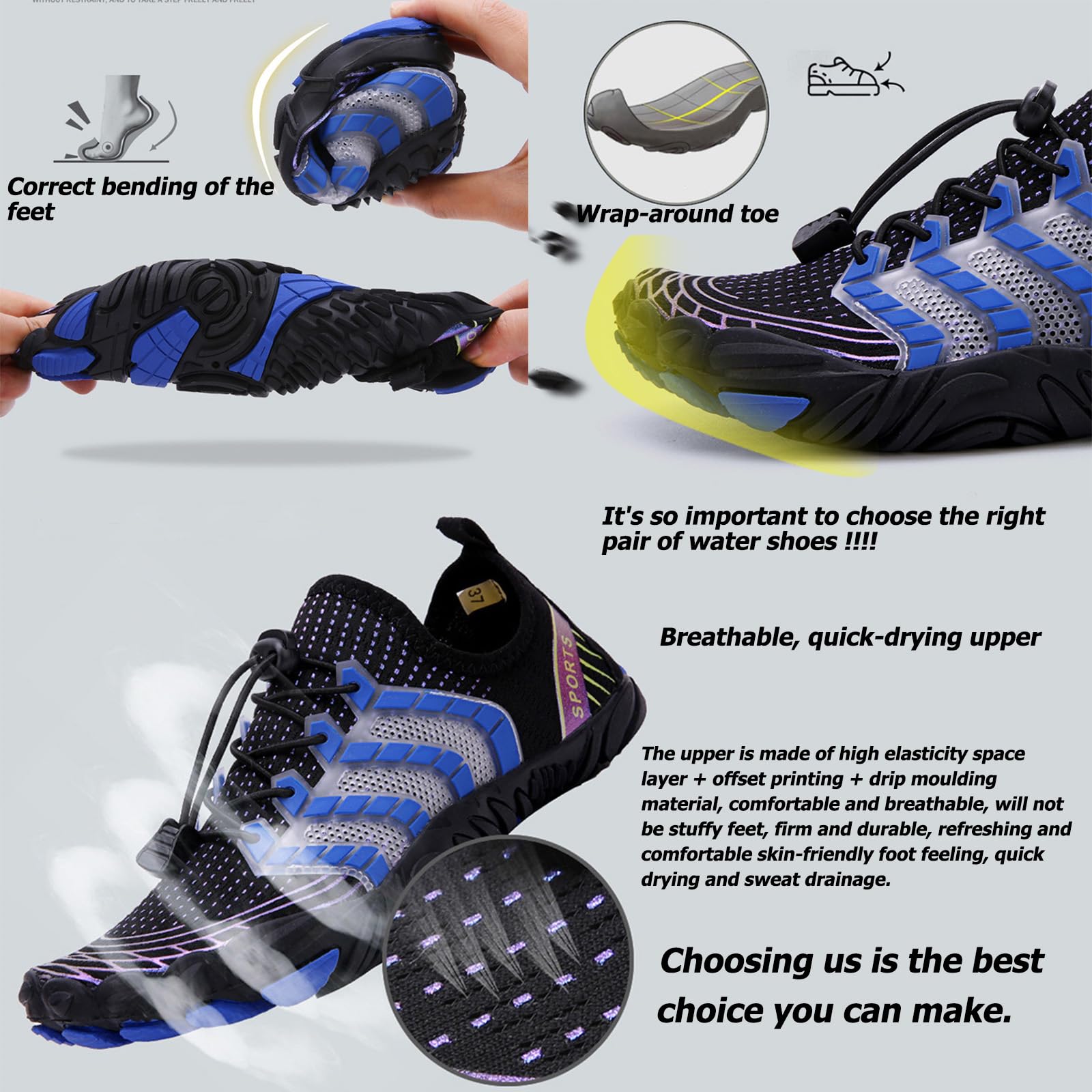 Herren Barfussschuhe Damen Badeschuhe Strandschuhe Herren Segelschuhe Wasserschuhe Barfusslaufschuhe Sommer Zehenschuhe Neoprenschuhe Schützende Wasserschuhe