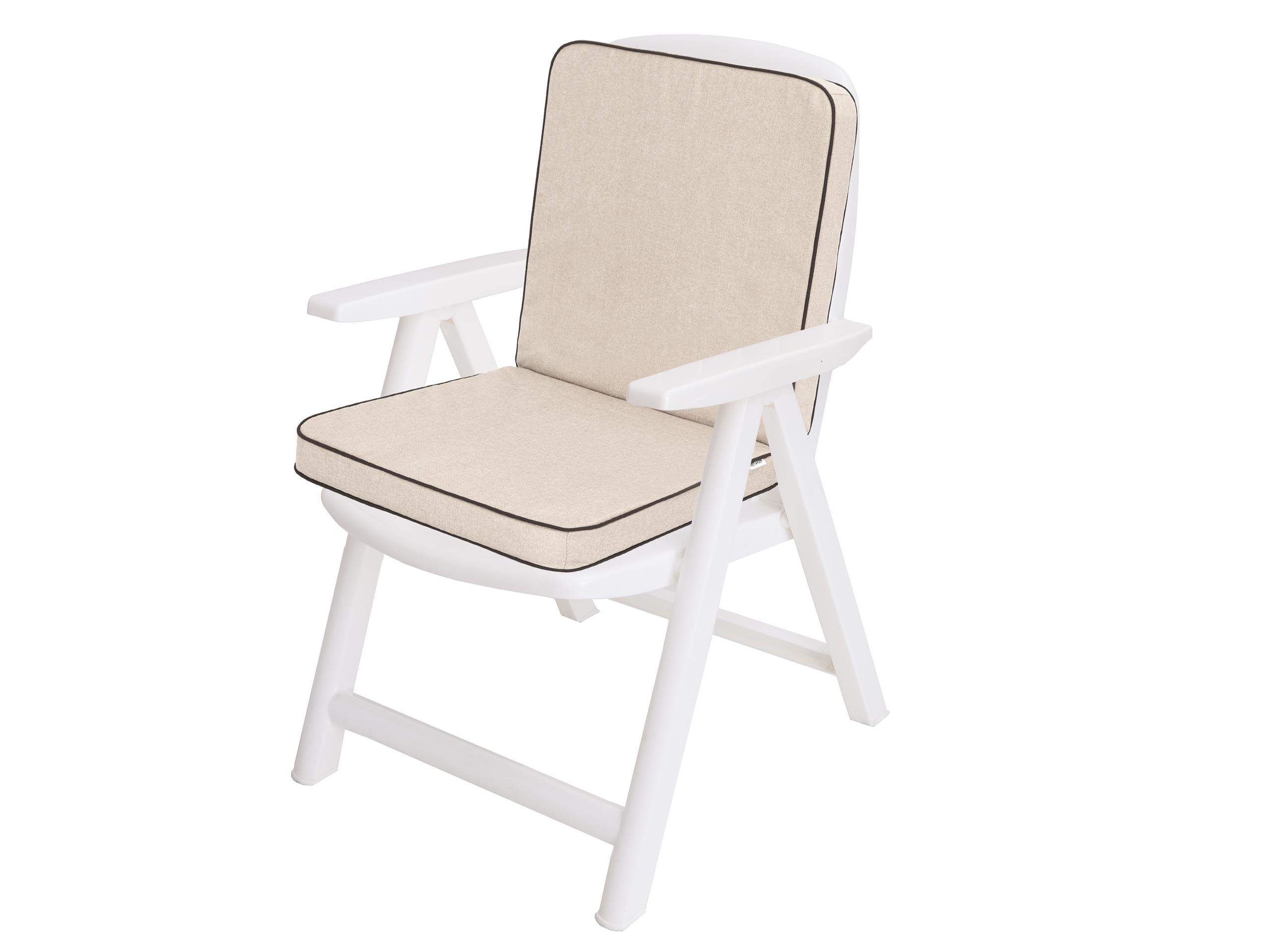 Coussin d'assise en osier Bordeaux toile éco+ - Env. 48 x 48 cm - Lot de 4