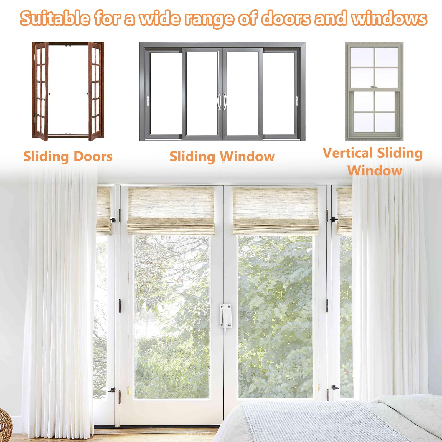 Paquete de 10 cerraduras blancas para ventana de acción de leva, cierres de seguridad para ventana, cerradura de repuesto para ventanas correderas horizontales y ventanas individuales o
