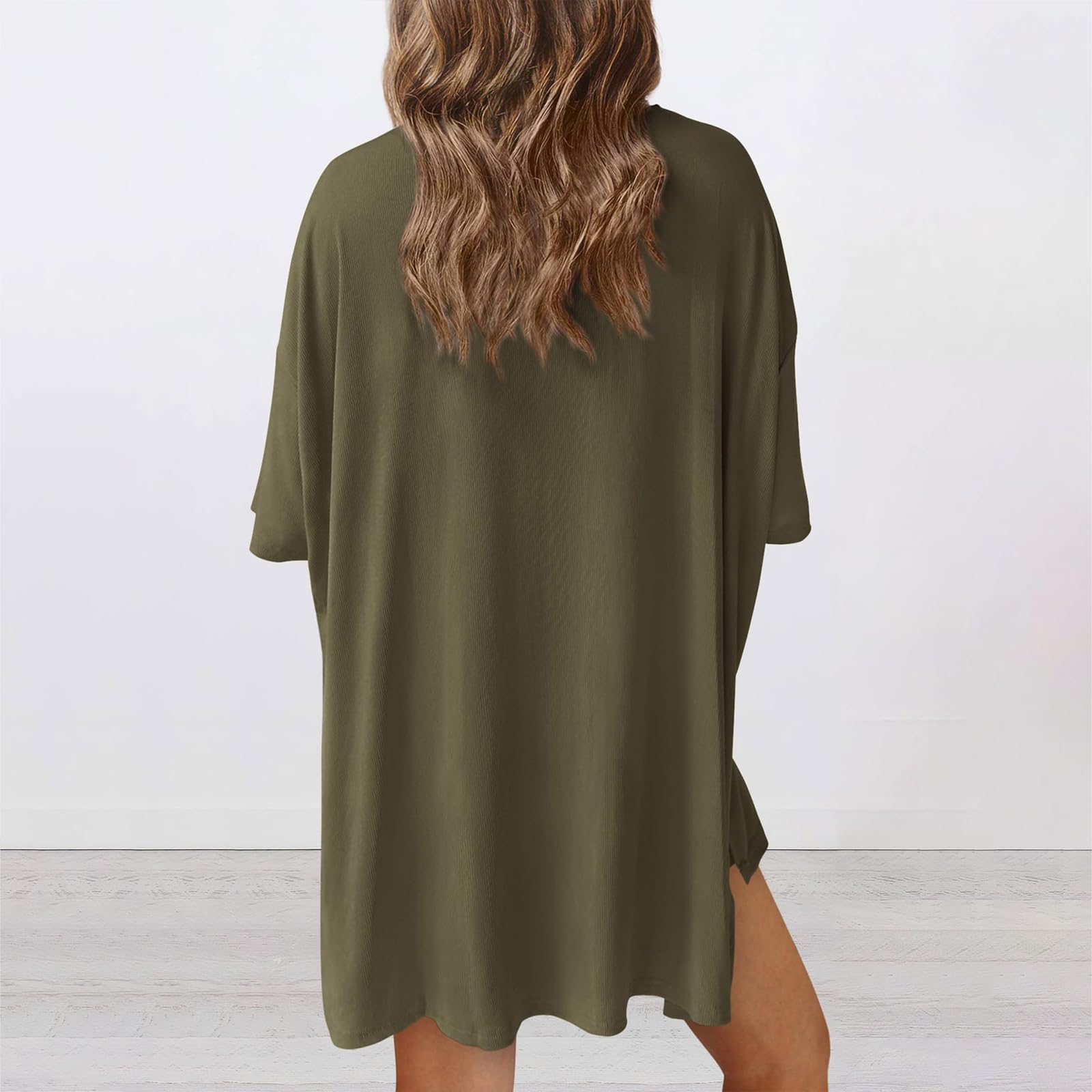 Conjunto de descanso de dos piezas para mujer, camisas casuales de verano de gran tamaño, traje de viaje — view 6